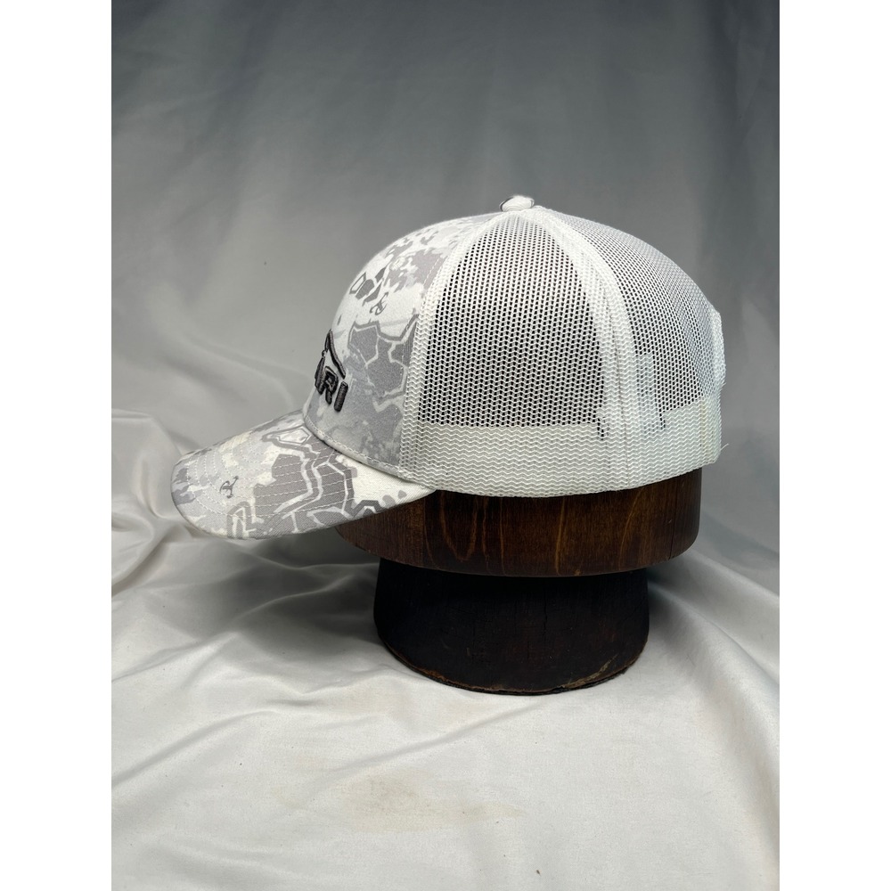 Tekari Outdoors Trucker Hat White Grey Topo Camo Snapback Mesh Cap Mens - Picture 3 of 8